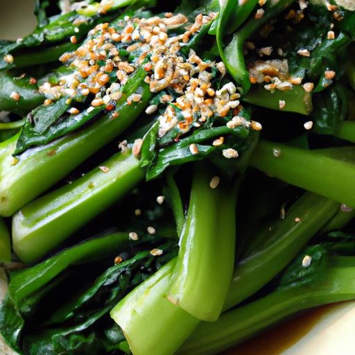 bok choy and green beans with sesame dressing