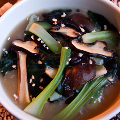 bok choy and mushroom soup