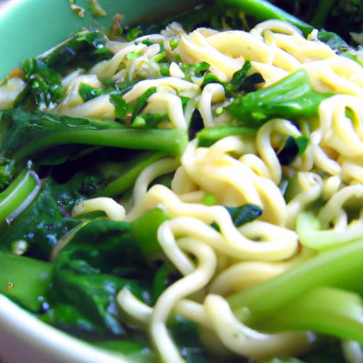 bok choy and noodle soup