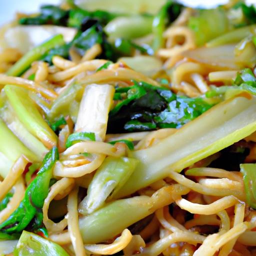 bok choy and noodle stir fry