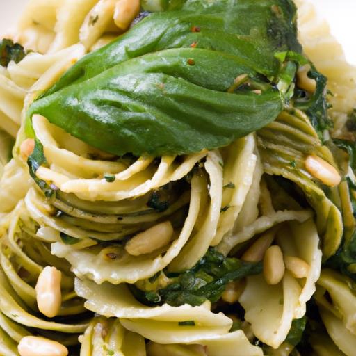 bok choy and pesto pasta