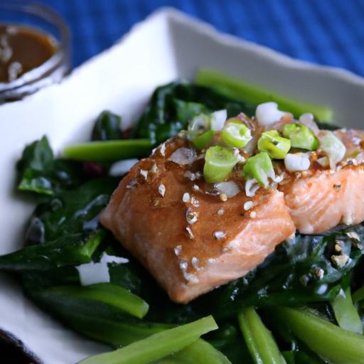 bok choy and salmon teriyaki