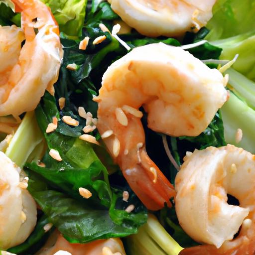 bok choy and sesame shrimp salad