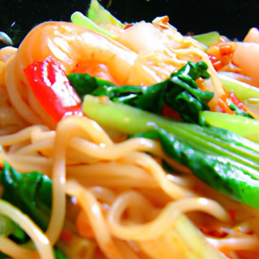 bok choy and shrimp noodle soup