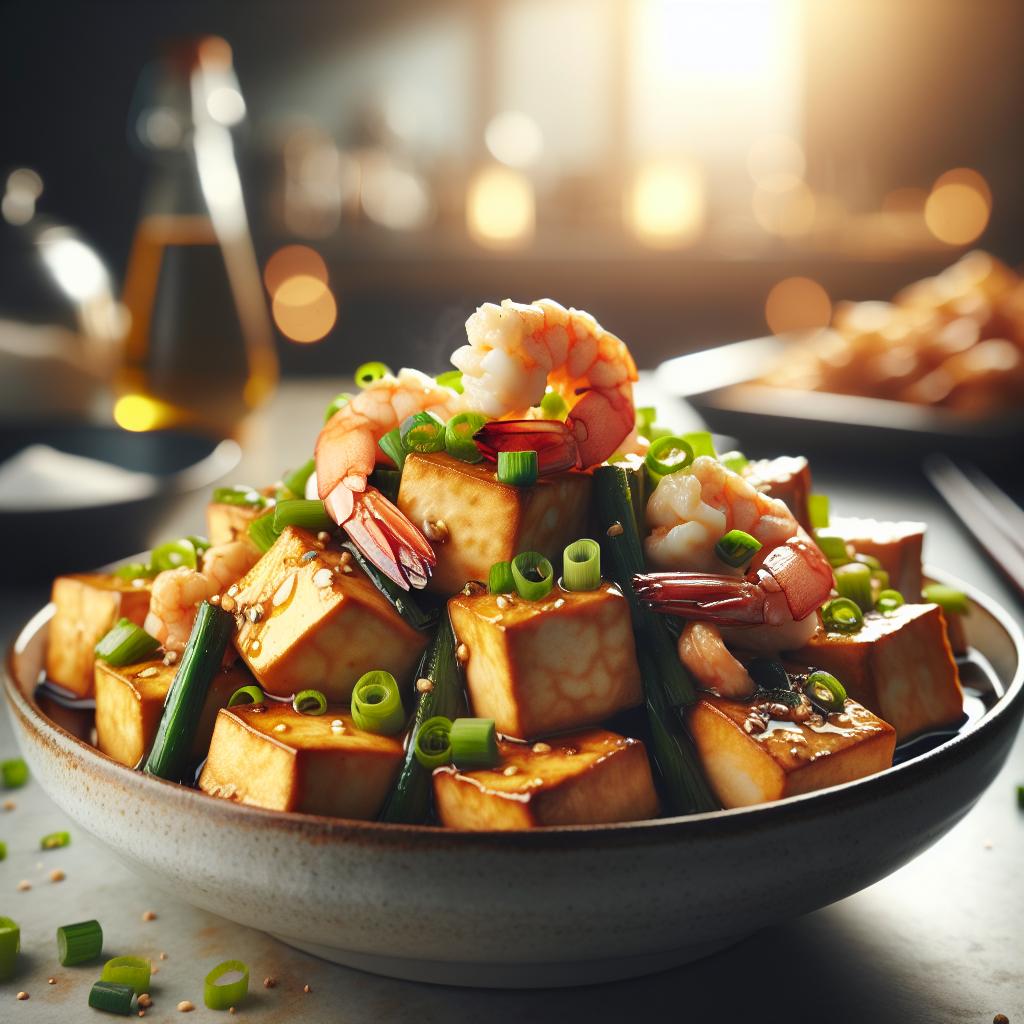 Braised Tofu with Shrimp