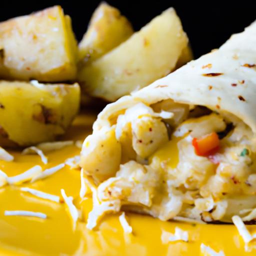 breakfast burrito with country potatoes