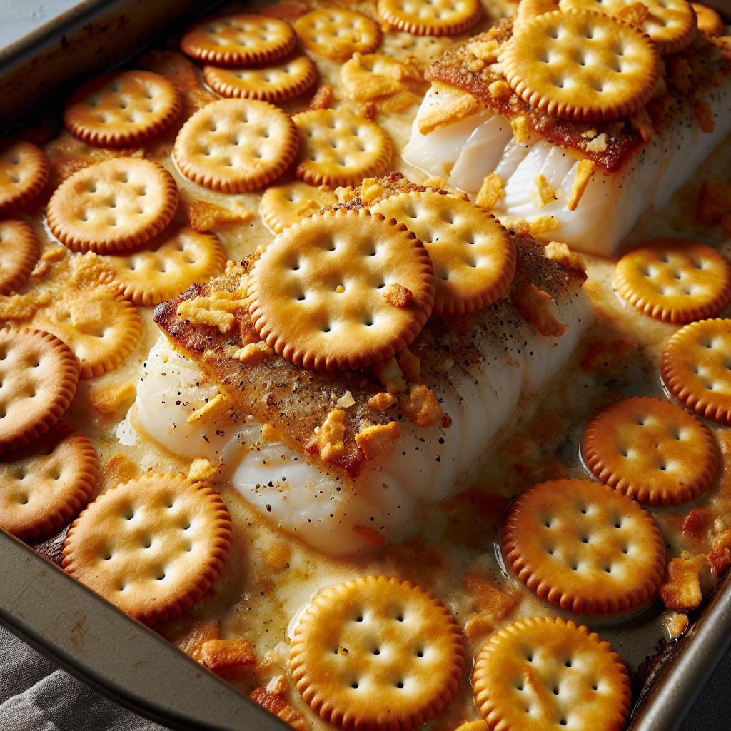 Broiled Cod with Ritz Cracker Topping