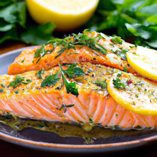 broiled salmon with lemon and herbs