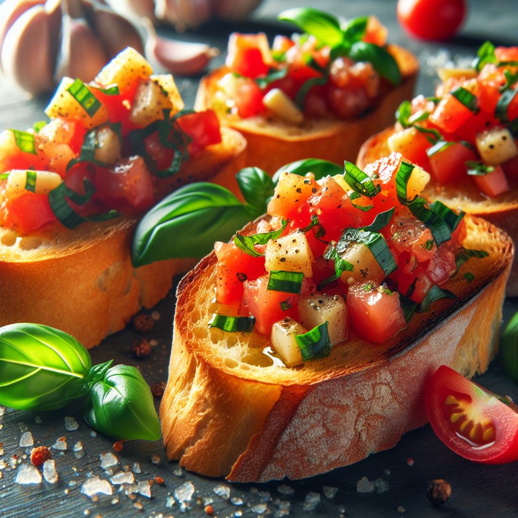 bruschetta with tomato and basil