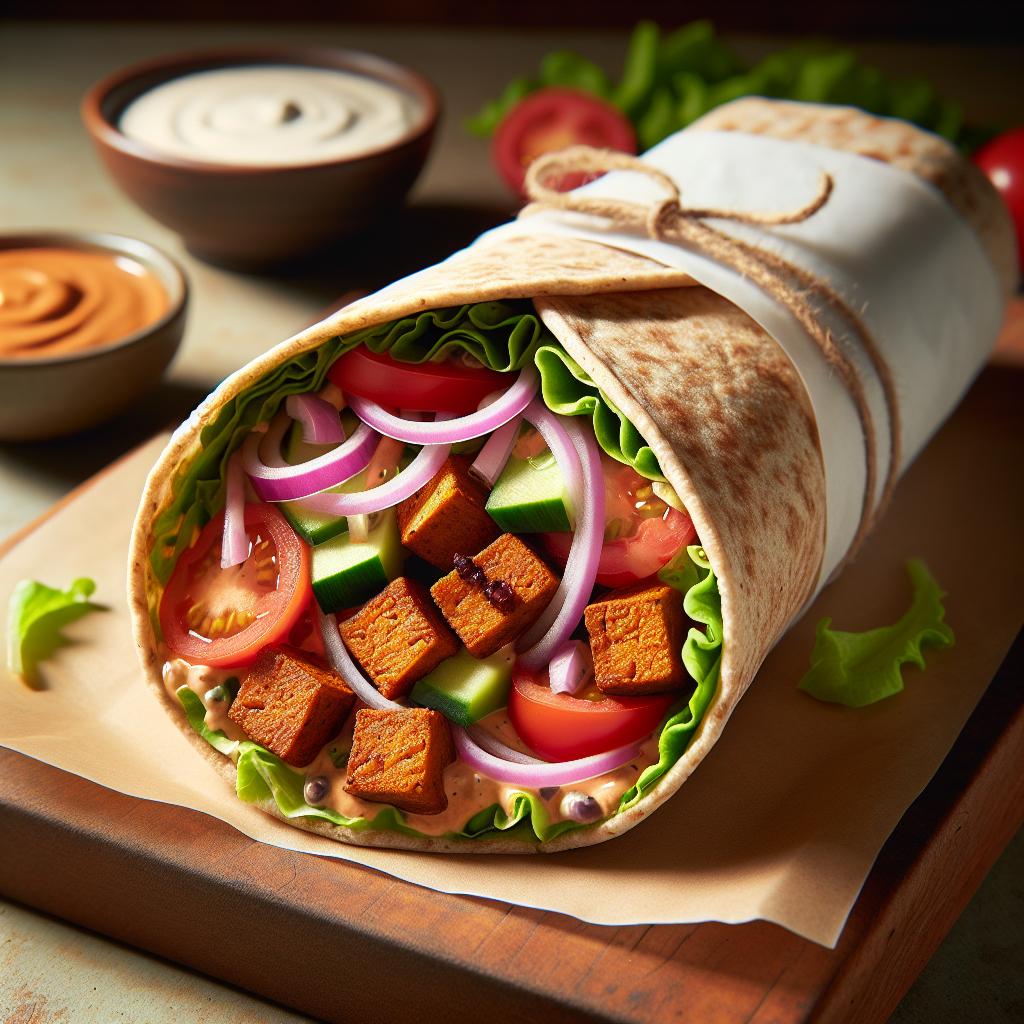 buffalo tempeh wrap