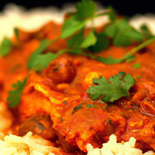 butter chicken with basmati rice