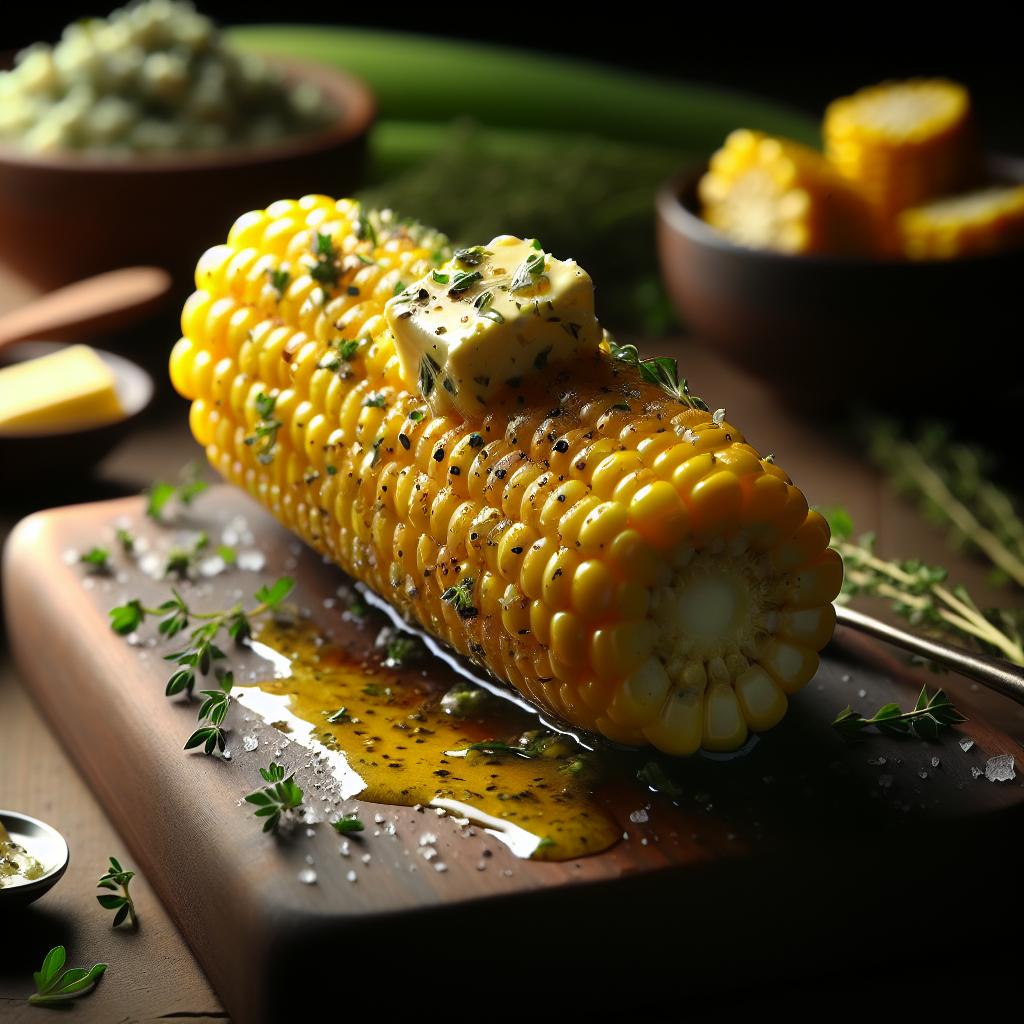 buttered herbed corn on the cob