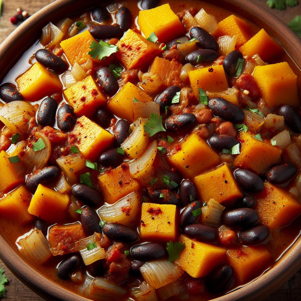 butternut squash and black bean stew