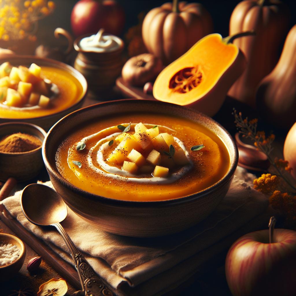 butternut squash soup with apple cream