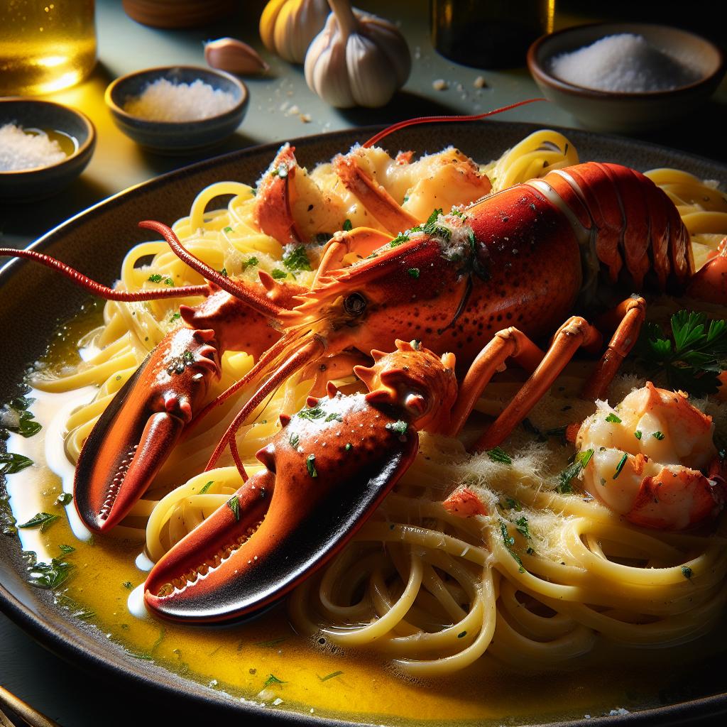 buttery lobster linguine