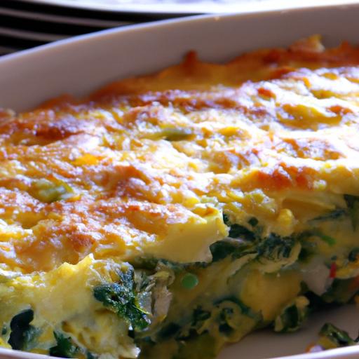 cabbage, spinach, and cheese casserole