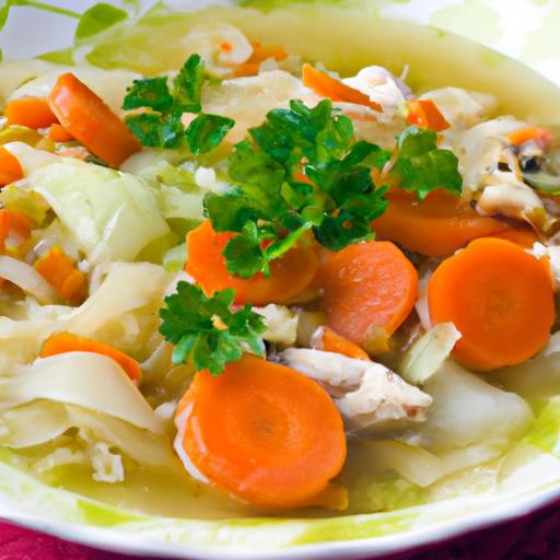 cabbage and egg noodle soup