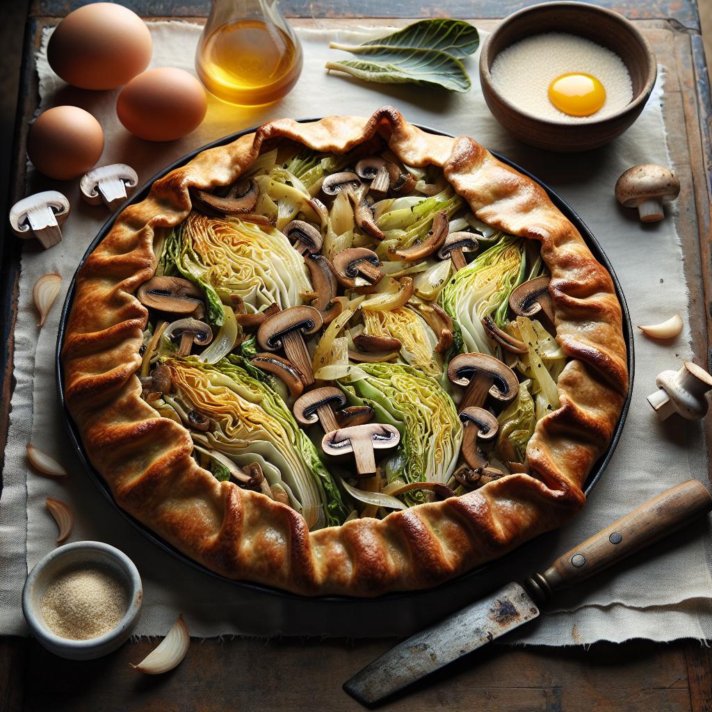 cabbage and mushroom galette