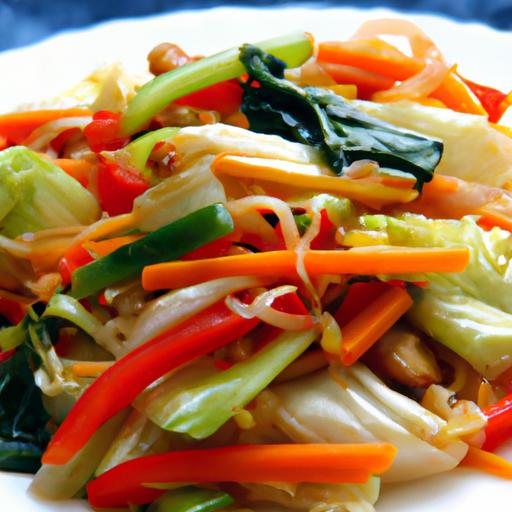 cabbage and noodle stir fry