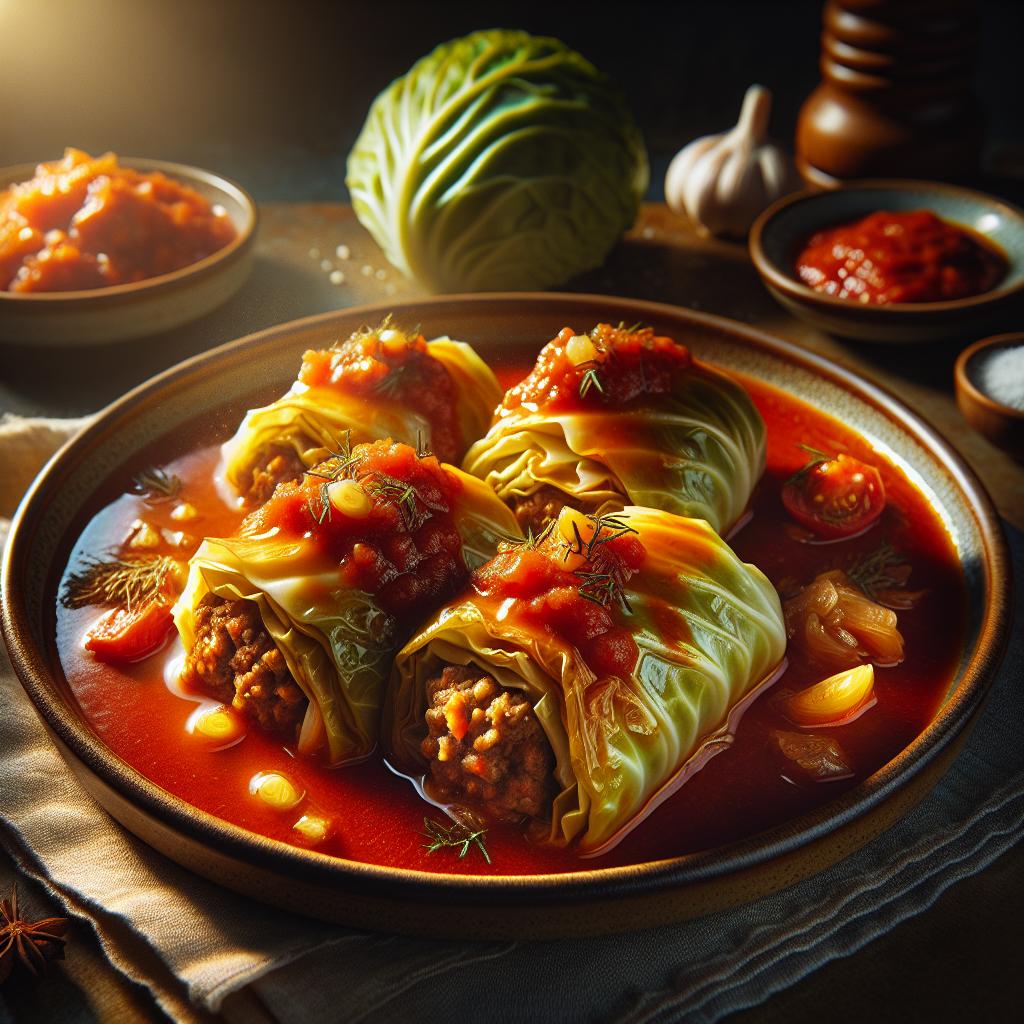 Cabbage Rolls with Tomato Sauce