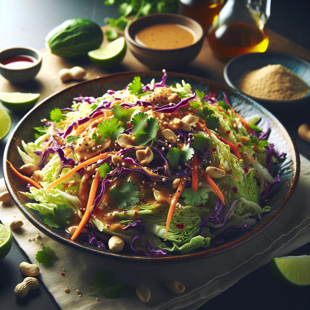 Cabbage Slaw with Peanut Dressing