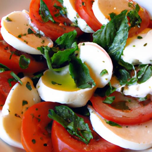 Caprese Salad with Cherry Tomatoes and Mozzarella