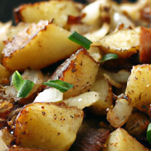 caramelized onion and country potato hash