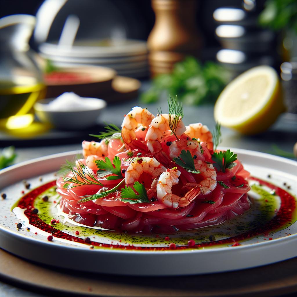 carpaccio de gamba roja