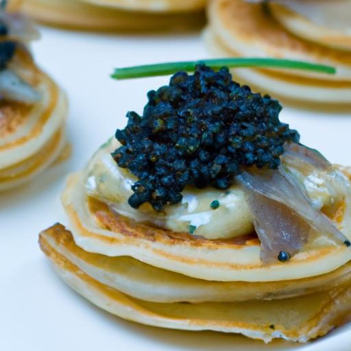 caviar on blinis