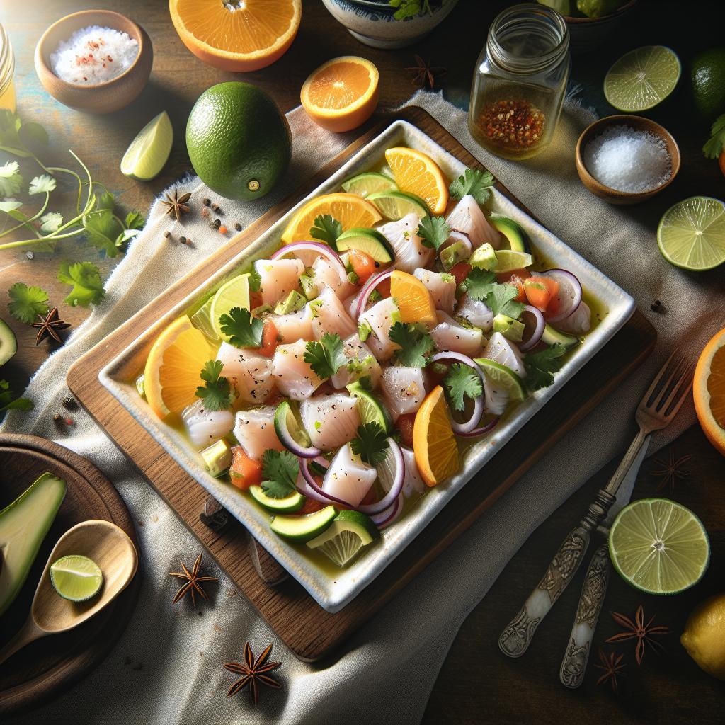 ceviche with citrus and avocado