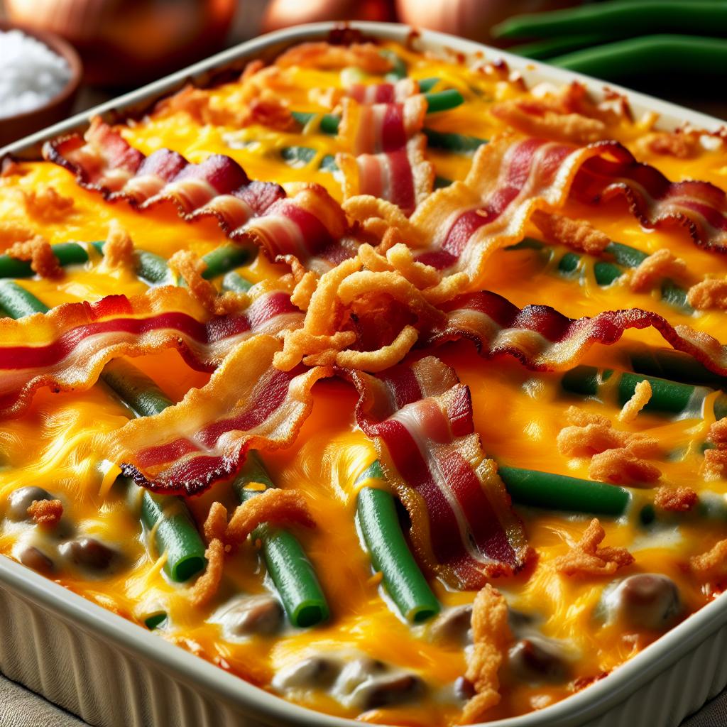 cheesy bacon green bean casserole