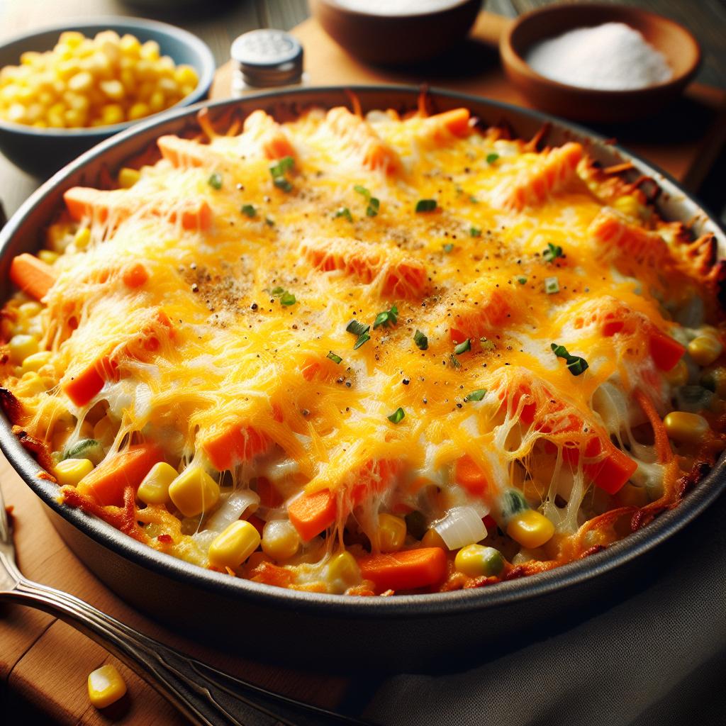 cheesy corn and carrot casserole