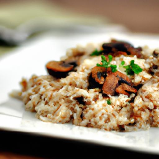 chicken and mushroom pilaf with basmati rice