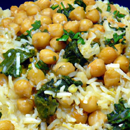 chickpea and spinach biryani with basmati rice