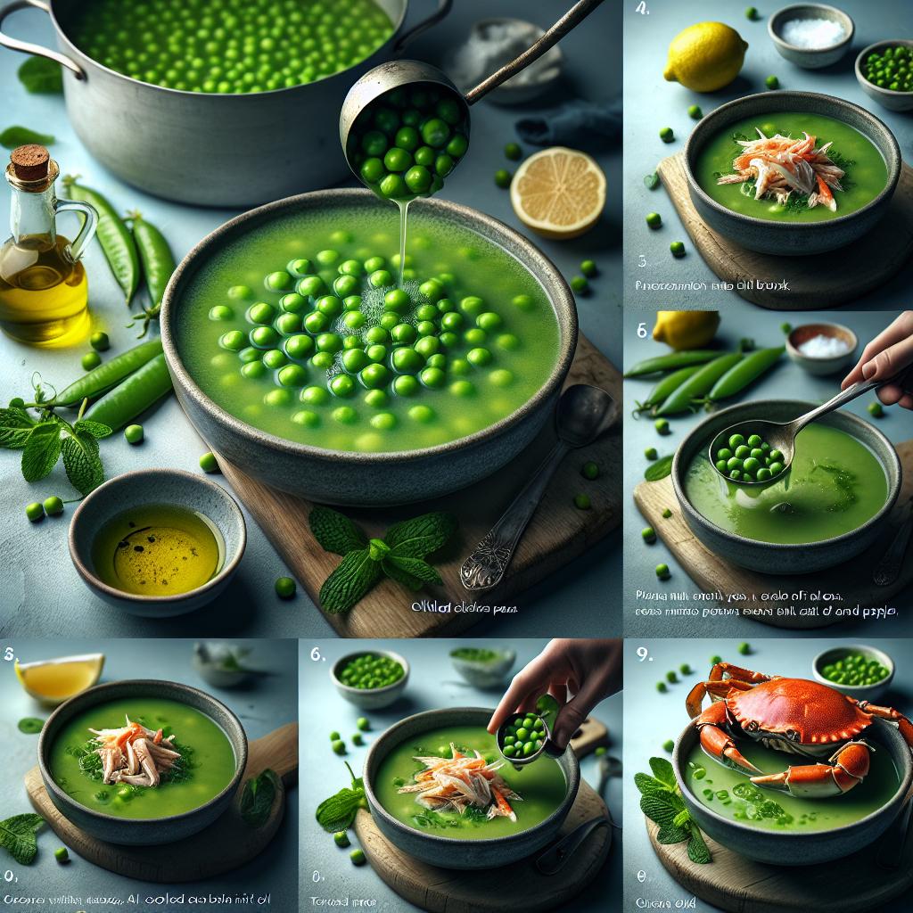 Chilled Pea Soup with Dungeness Crab