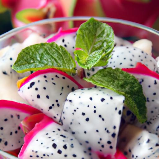 chinese lychee and dragon fruit salad