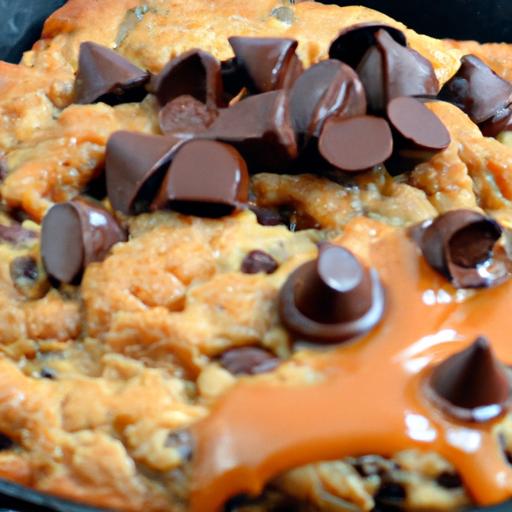 Chocolate Chip and Caramel Skillet Cookie