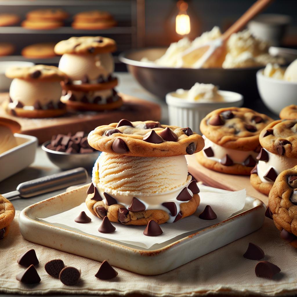 Chocolate Chip Cookie Dough Ice Cream Sandwiches