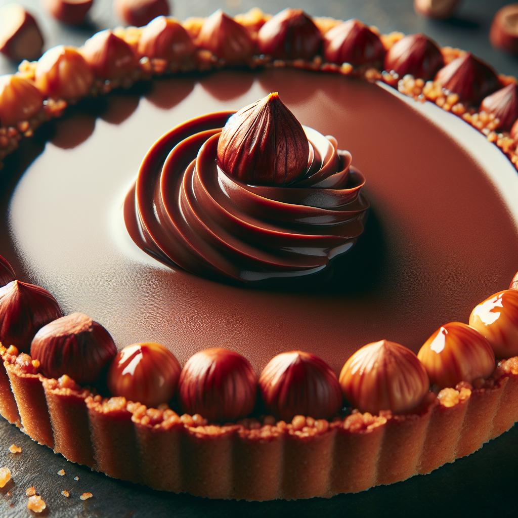 Chocolate Ganache Tart with Hazelnut Crust