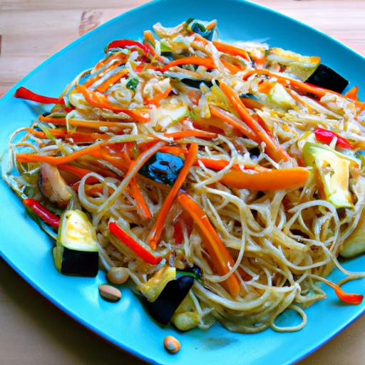 cold peanut noodles with vegetables