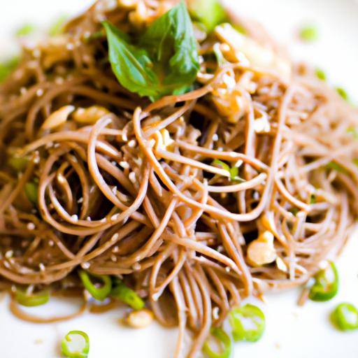 Cold Soba Noodle Salad with Basil and Peanut Sauce