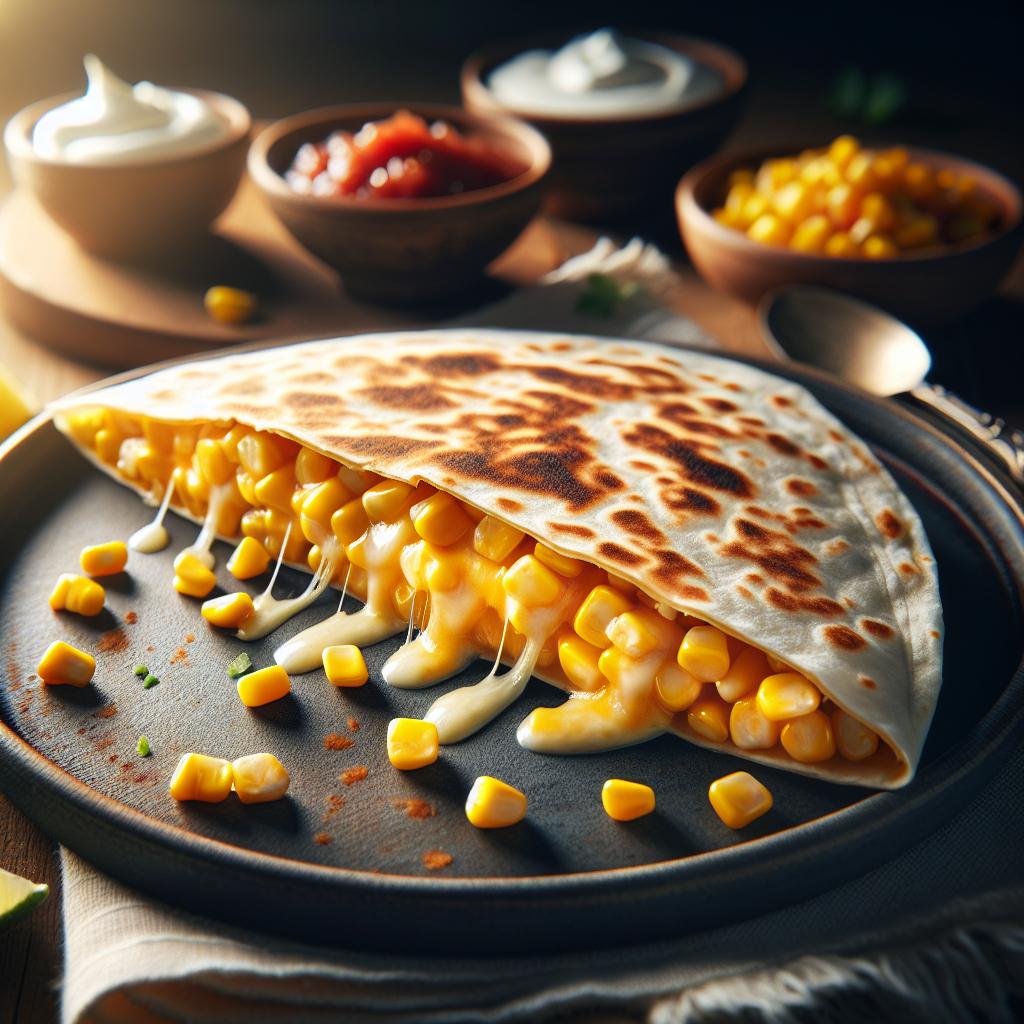 corn and cheese quesadilla