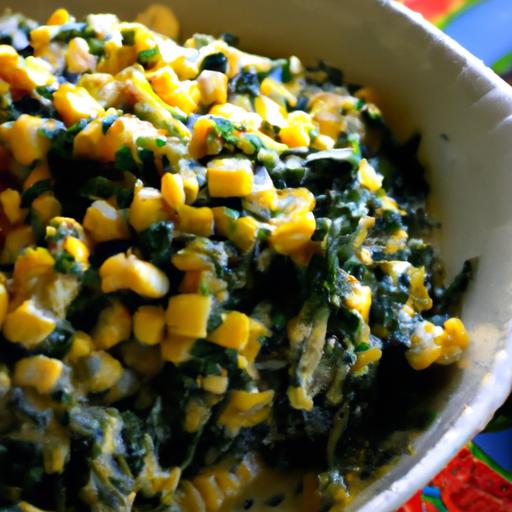 corn and coconut creamed spinach