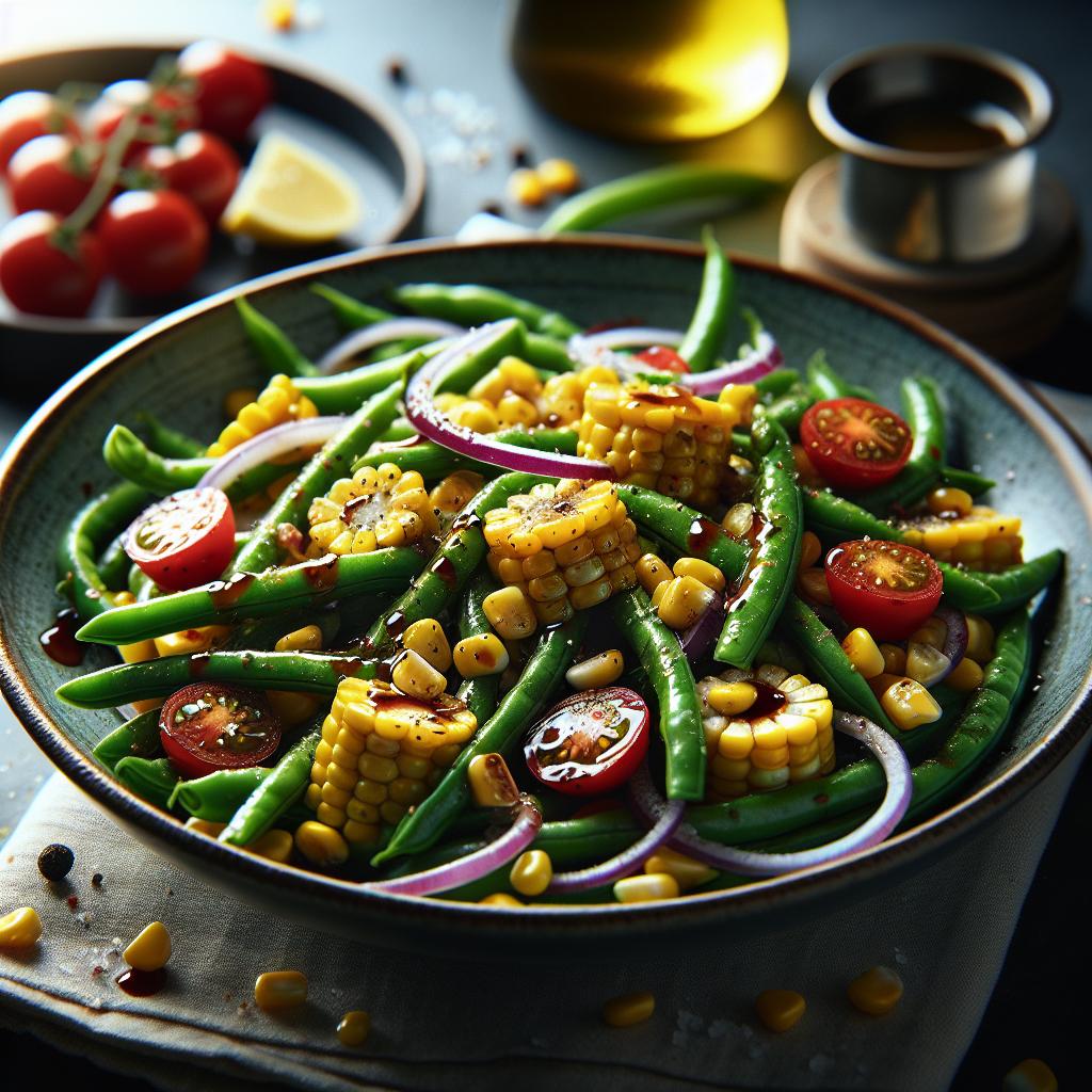 corn and green bean salad with balsamic dressing