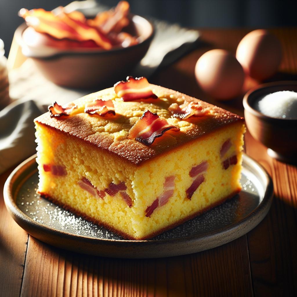 cornbread with crisp bacon