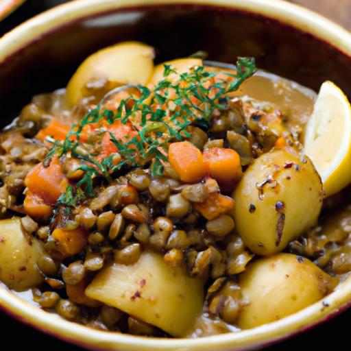 country potatoes and lentils