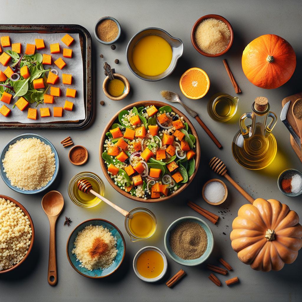 Couscous and Roasted Pumpkin Salad with Orange Cinnamon Dressing