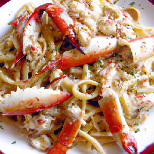 crab and linguine in garlic sauce