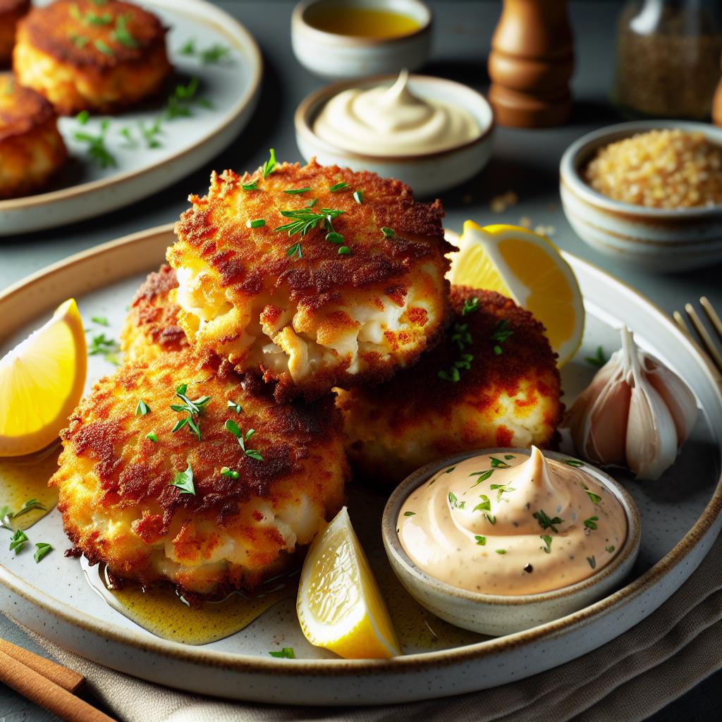 crab cake with aioli