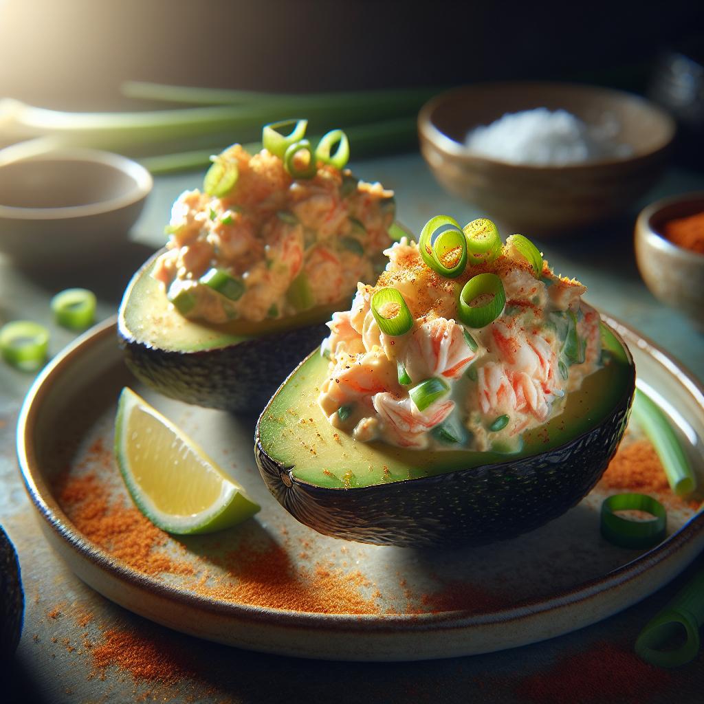 crab stuffed avocados